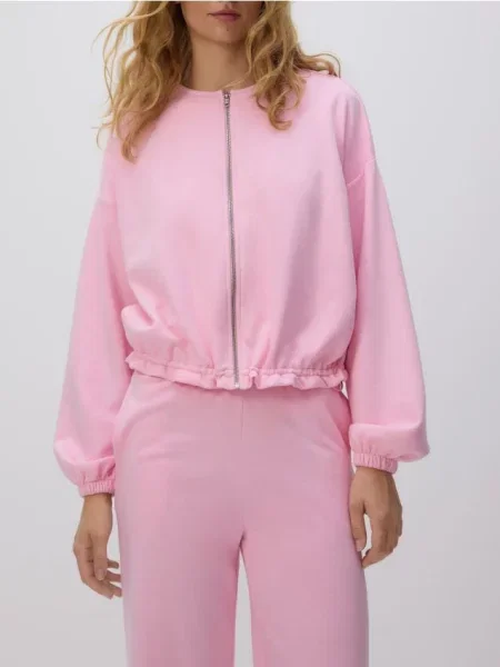 Reserved Світшот зі шнурівкою на подолі рожевий