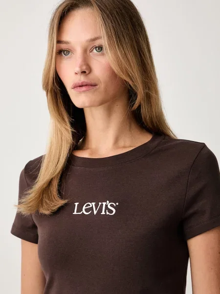 Levi's тениска дамска от с GR ESSENTIAL BABY кафяво