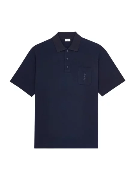Koszulka polo Saint Laurent niebieska