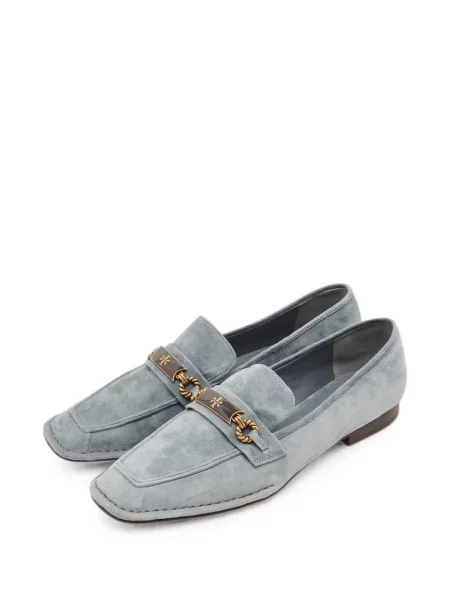 Pantofi loafer Tory Burch din piele de căprioară albastru