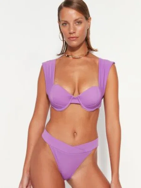 Bikini Trendyol cu talie înaltă violet
