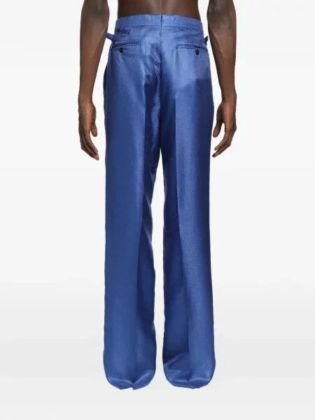 Pantaloni Tom Ford de mătase albastru