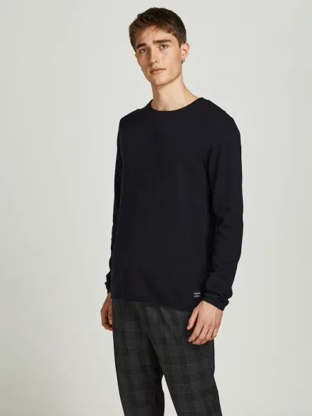 JACK & JONES Pulover Ehill / bela črna