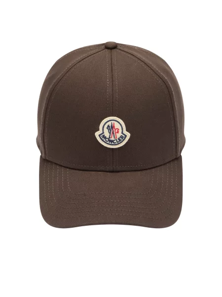 Czapka z daszkiem Moncler brązowa