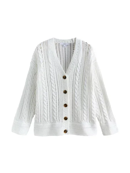 Next Geacă tricotată alb