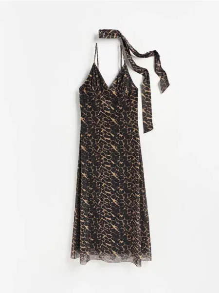 Reserved Rochie cu model și eșarfă multicolor