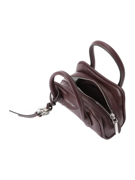Prívesok Calvin Klein Emblem Trio Mini Bag Charm Bordová červená