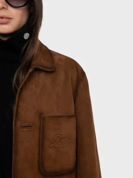 Шкіряне пальто Zadig&voltaire коричневе