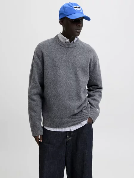 Jack & Jones sweter z dzianiny Mężczyźni S szary