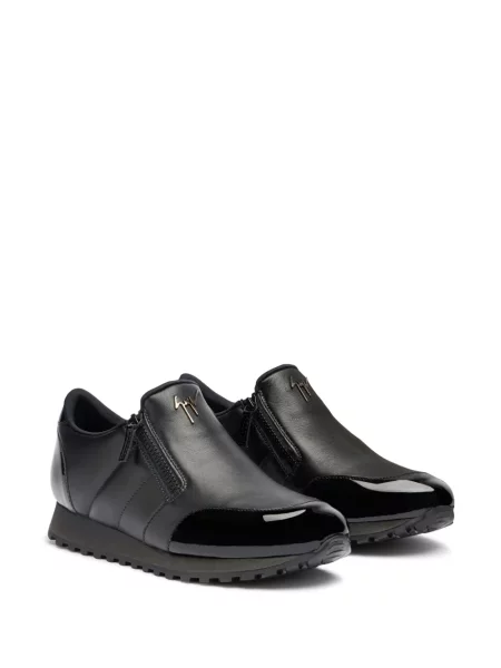 Iš natūralios odos bėgimas loaferiai Giuseppe Zanotti dygsniuotas juoda