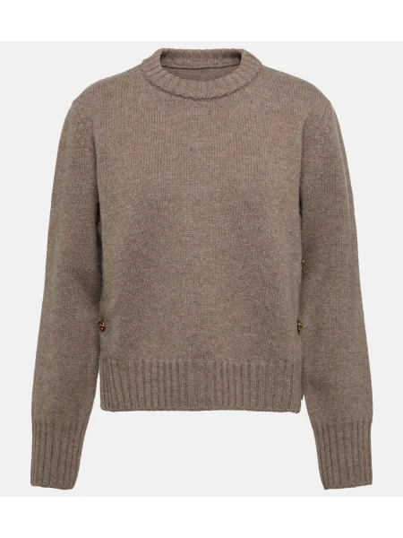 Sweter Bottega Veneta wełniany szary