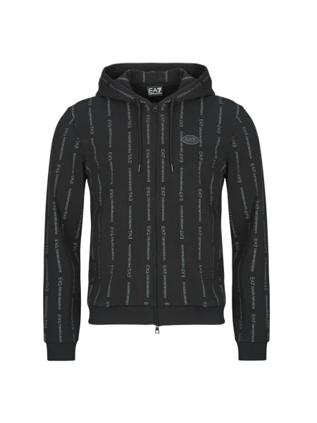 Mikina s kapucňou Emporio Armani Ea7 s potlačou čierna