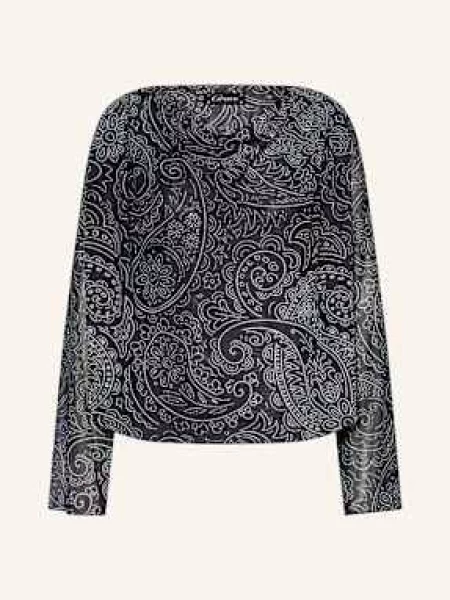 Grace Koszulka Z Długim Rękawem Z Siateczki schwarz biały