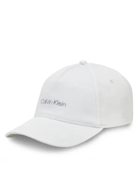 Шапка с козирка Calvin Klein с изчистен дизайн бяло