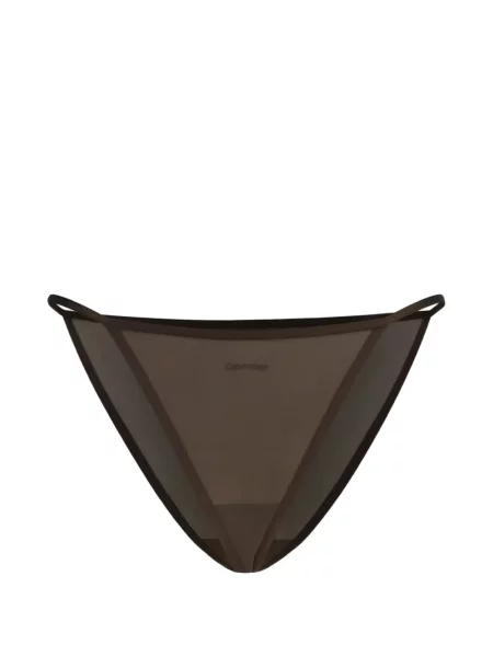 Chiloți tanga Calvin Klein cu imagine maro