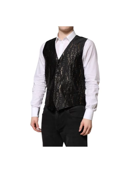 Kamizelka garniturowa Dolce And Gabbana biznesowa czarna