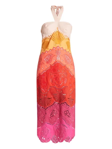 Haftowana sukienka midi Farm Rio do kolan garniturowa