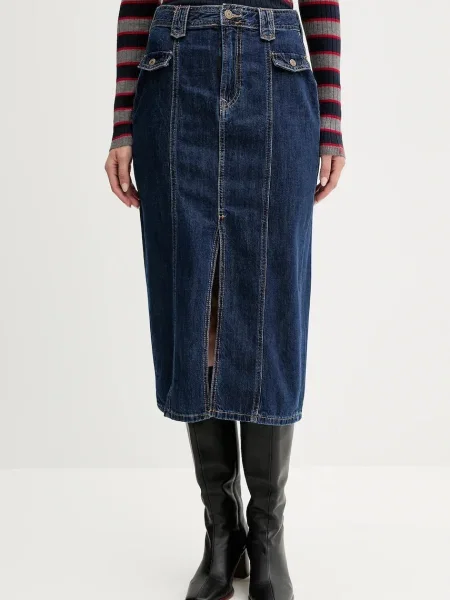 Дънкова пола Pepe Jeans тъмносиньо