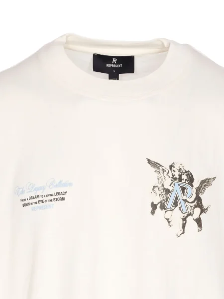 Scurt tricou Represent cu imagine alb