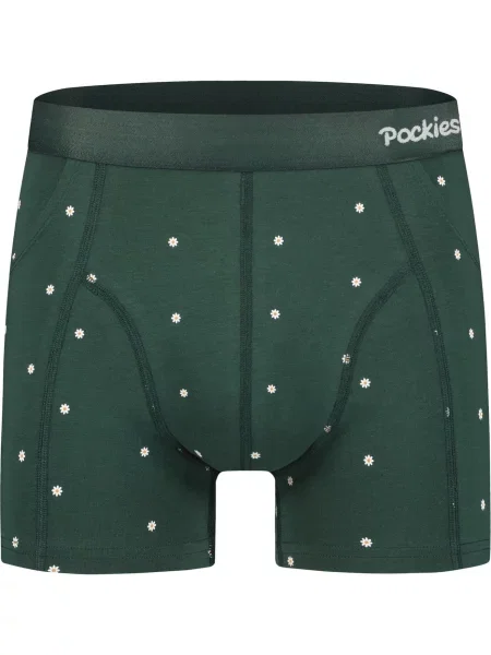 Pockies Boxerky kari / tmavě zelená bílá