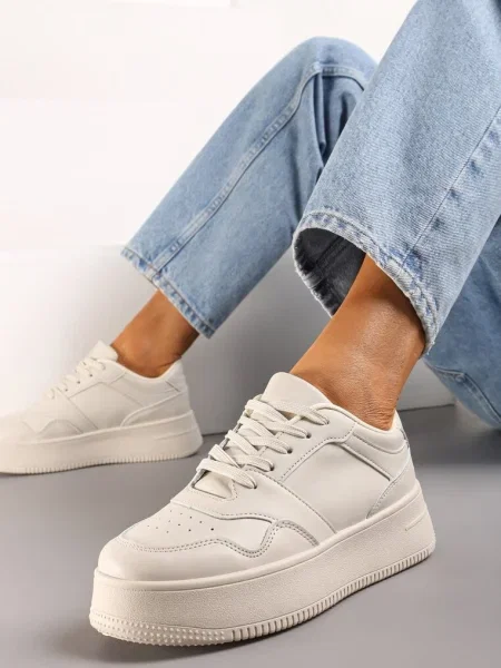 Sneakers cu Platforma și Carâmb Înalt Liciana bej