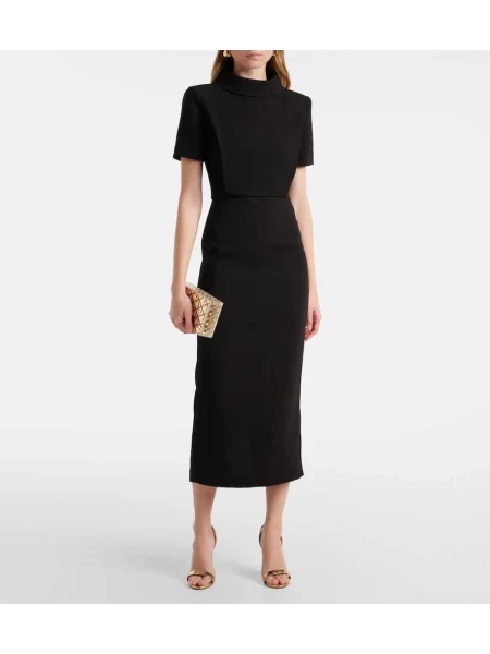 Rochie midi Roland Mouret până la genunchi de costum negru