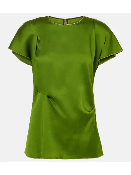 Top Victoria Beckham din satin verde