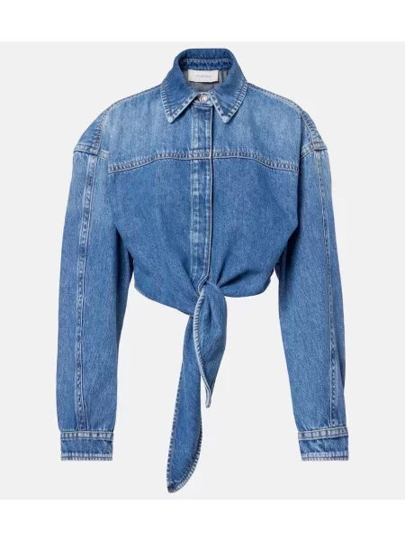 Koszula dżinsowa Sportmax o krotszym kroju niebieska
