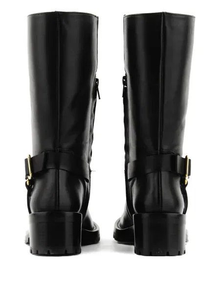 Botine Paul Warmer din piele cu cataramă cu bretele negru