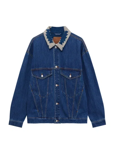 Pull&Bear Geacă de primăvară-toamnă / albastru denim bej