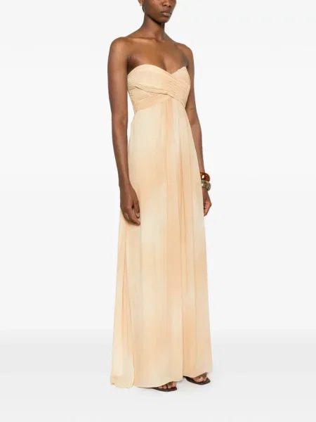 Sukienka maxi Ermanno Firenze bez ramiączek żółta