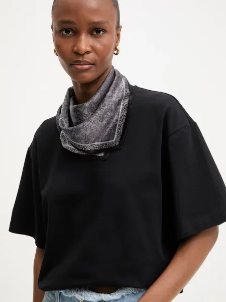 Svilena marama Answear.LAB iz kolekcije Unscripted crna