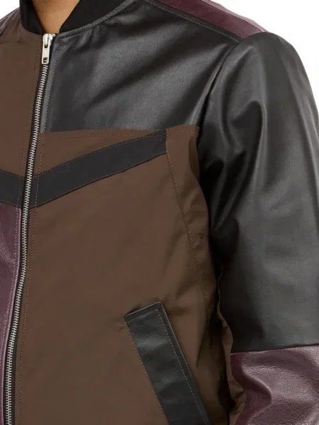 Кожено яке Mm6 Maison Margiela кафяво