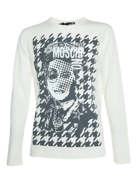 Tricou Love Moschino cu model pepito alb