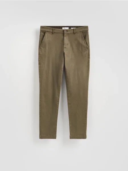 Reserved Spodnie chino slim fit brązowy