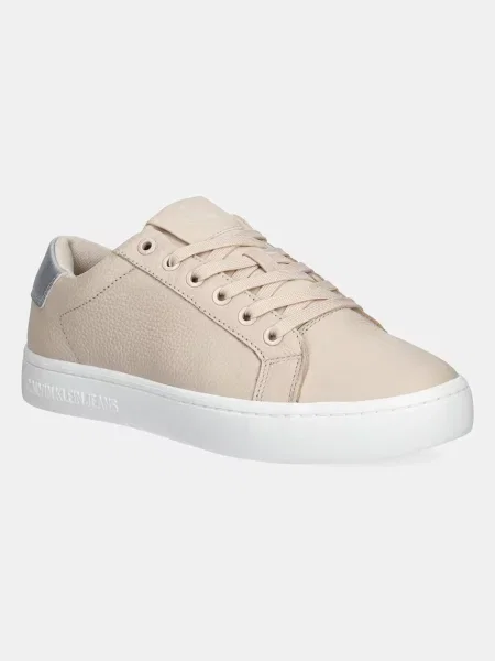 Calvin Klein Jeans Usnjene superge CLASSIC CUPSOLE LOW OHB bež