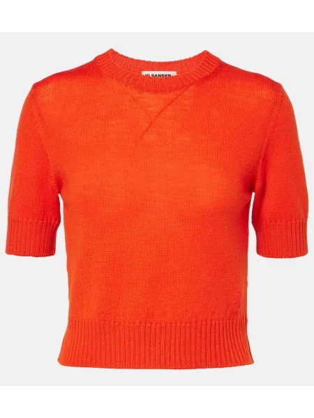 Pulover Jil Sander de lână roșu