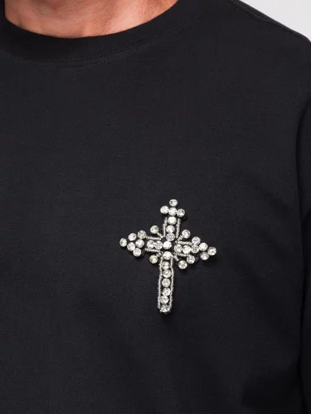 Tricou Ombre cu aplicații negru