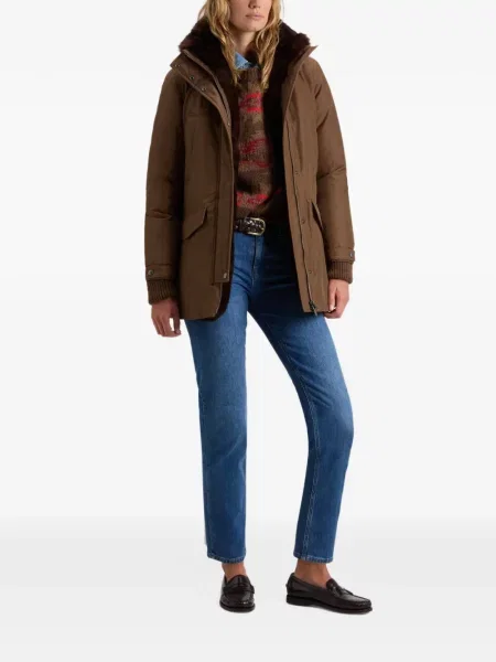 Kailio apdaila parka Woolrich su kailiu ruda
