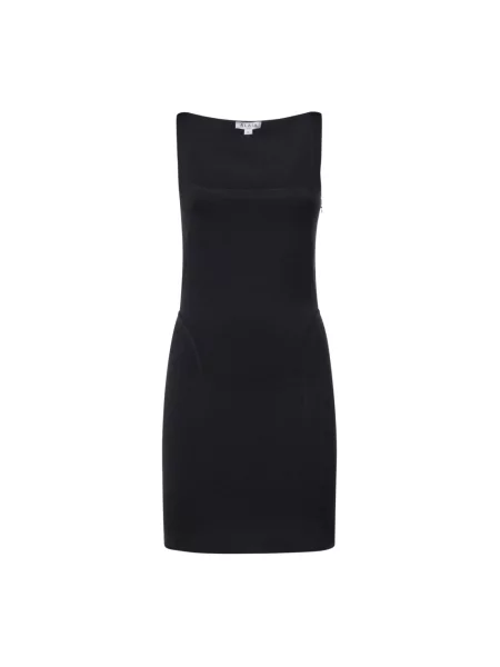 Dzianinowa sukienka mini Alaïa czarna