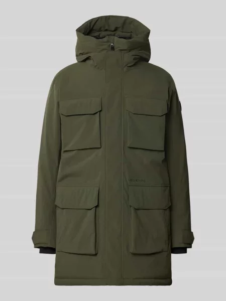 Parka z kapturem i z patką model AIDEN' Didriksons oliwkowa