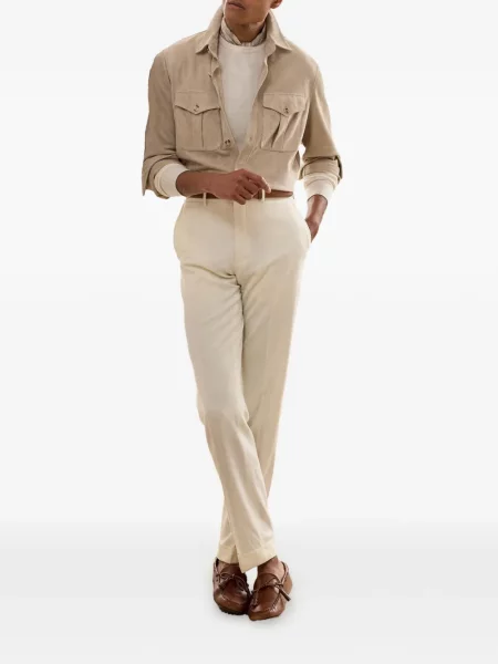 Geacă Ralph Lauren Purple Label din piele de căprioară violet