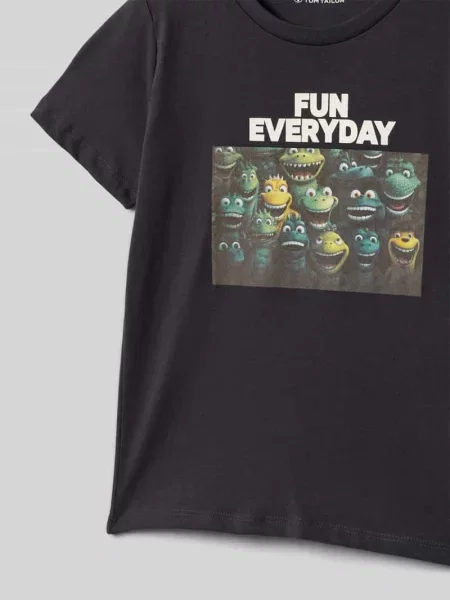T-shirt o kroju regular fit z czystej bawełny Tom Tailor