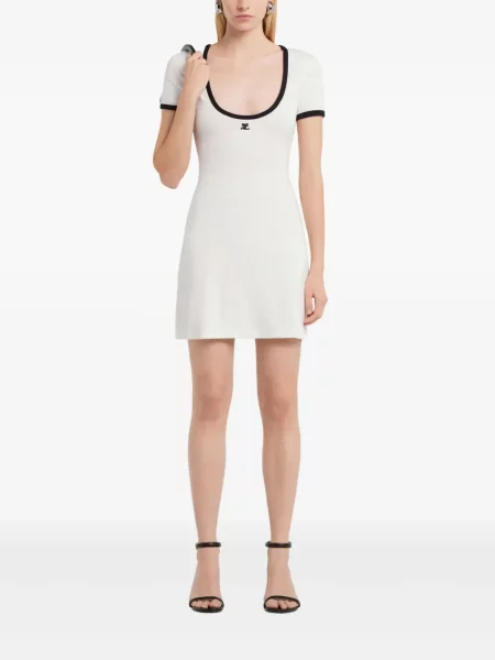 Rochie mini Courreges de costum alb