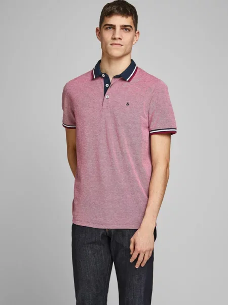 Jack & Jones Paulos Polo Shirt Red λευκό