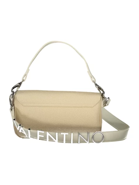 Lniana torebka Valentino Bags biznesowa beżowa