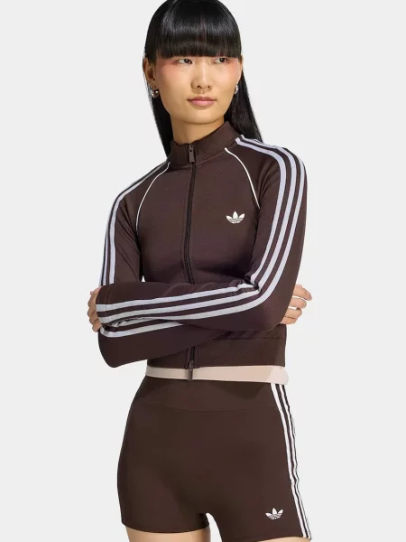 Adidas Originals hanorac cu pentru femei Essentials Seamless maro
