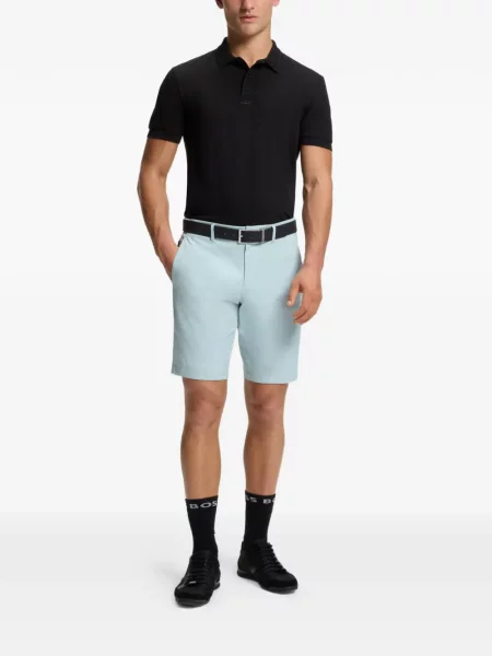 Tricou polo Boss cu autograf negru