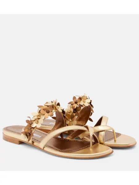 Sandale Manolo Blahnik din piele auriu