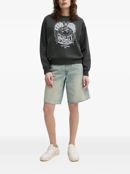 Pulover Levi's® skinny fit cu imagine cu decolteu rotund galben